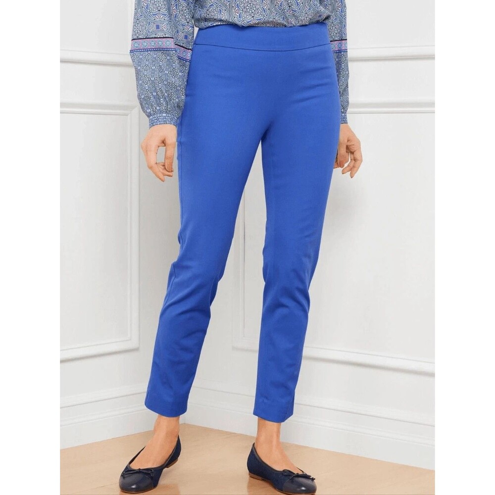 Talbots Chatham heritage cobalt blue wool cropped pants size 10 Petite EUC
